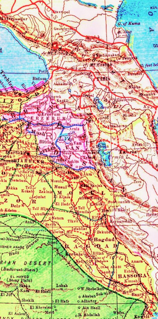 Проект Армянской автономии Западной Армении в составе Османского государства в 1919 году (соответствует соглашению Сазонова-Палеолога, 1915)