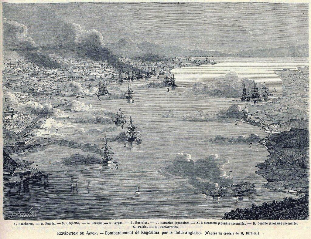 Бомбардировка Кагосимы (Le Monde illustré, 1863)