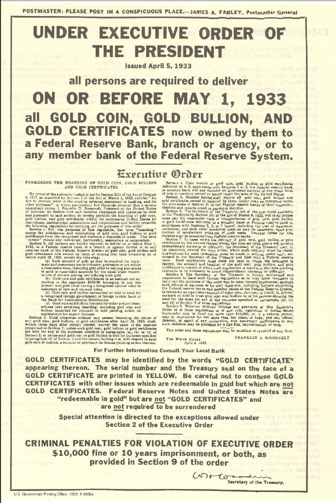 Отказ США от золотого стандарта (1933-1934)