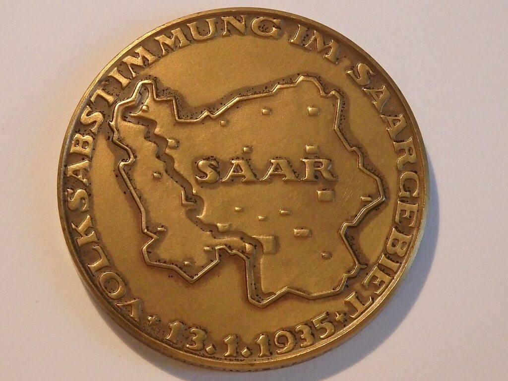 Медаль в память о плебисците в Сааре 13.1.1935