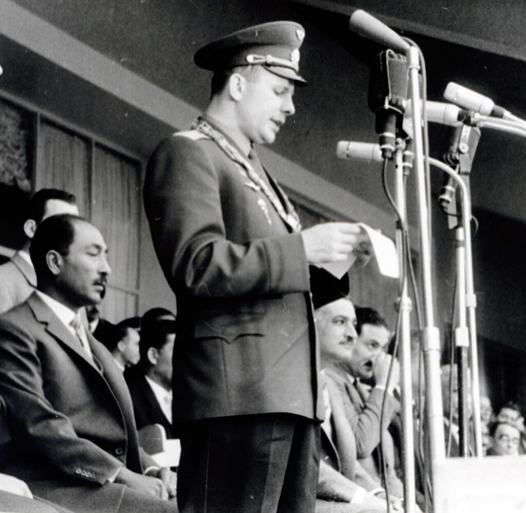 Анвар Садат на встрече с Юрием Гагариным, Каир, 1962 г.